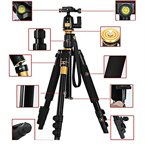 PhotoTrust Professional Portable Aluminium Tripod, Monopod & Ball Head 10 lb Load Capacity Compatible with Canon, Nikon, Pentax, Sony DSLR Camera