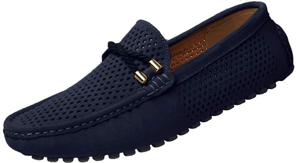 Men's Loafers Suede Moccasins Leather Boat & Driving Slip On Flat Shoes