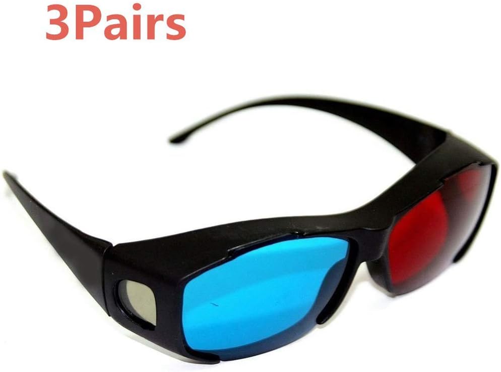 Big Bargain 3 PCS Fashionable Practical 3D Vision Myopia General Glasses for TV Cinema Films DVD Viewing Reading by SamGreatWorld