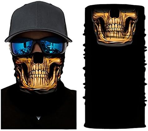 Hiking Neck Face Head Scarves Skull Magic Scarf Tubular Bicycle Mask Bandana (A)