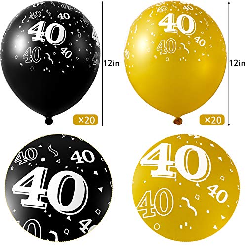 Gejoy-Black-Cheers-to-40-Years-Banner-40-Years-Old-Birthday-Banner-and-40-Pieces-Birthday-Balloons-for-40th-Birthday-Celebration-Party-Decorations