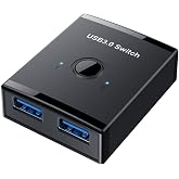 Cablecc KVM USB 3.0 Bidirectional Switch Selector 2 to 1 PCs Sharing or 1 to 2 Hub for Keyboard Mouse Scanner Printer