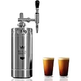 The Original Royal Brew Nitro Cold Brew Coffee Maker - Gift for Coffee Lovers - 128 oz Extra Large Home Keg, Nitrogen Gas Sys