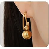 Gold Twisted Ball Hoop Earrings for Women Chunky 18k Gold Plated Balls Drop Dangle Earring Trendy Statement Bead Stud Earrings Jewelry Accessories