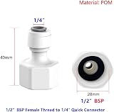 Qrity 1/4 to 1/2 Inch Water Filter Quick Fitting Connector view 2