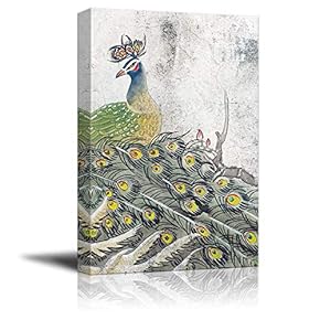 NWT Canvas Wall Art Beautiful Peacock Dreaming Painting...