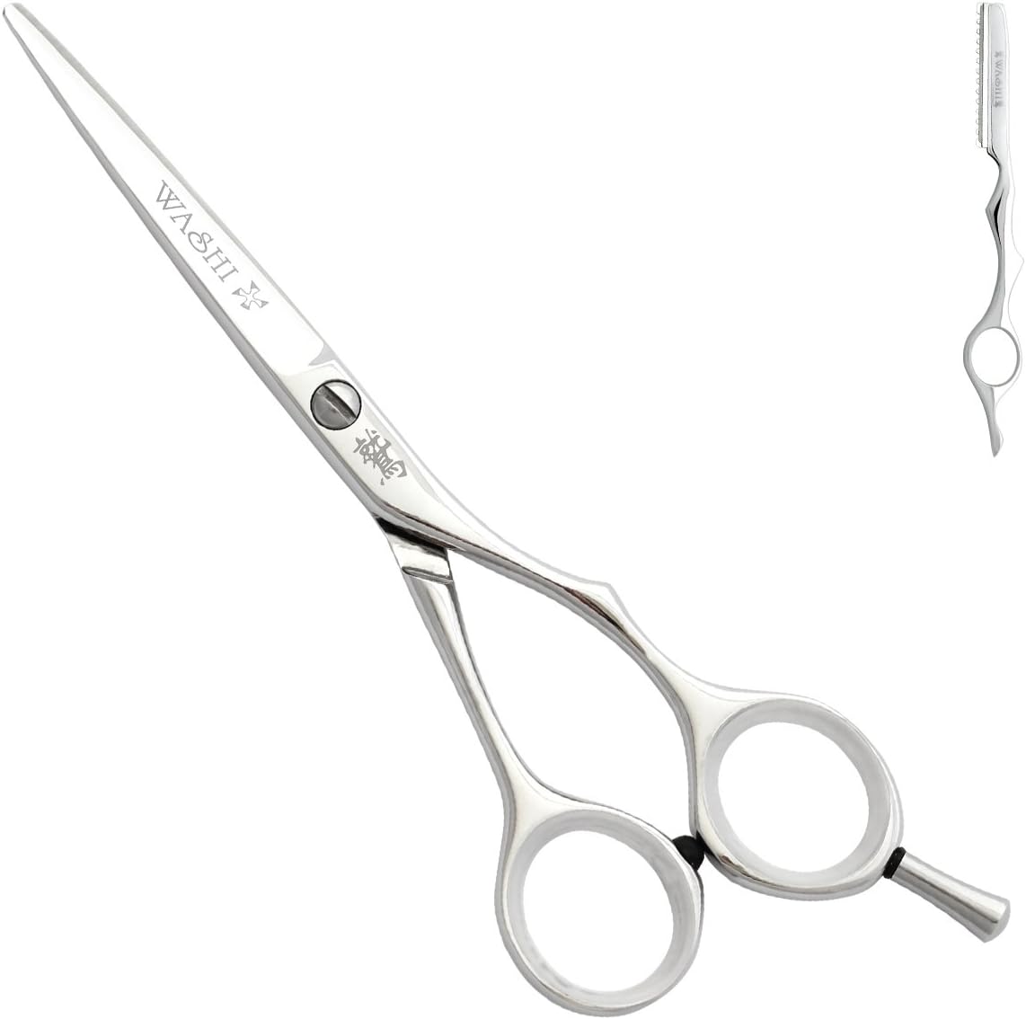 Washi Wicked 6.0 inch Japanese Steel 440C Convex Edge Blades Scissors Flat Screw Adjuster