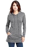 VESSOS Women's Long Sleeve Sweatshirt Crewneck Pocket Fleece Tunic Slim Fit Hoodie - Christmas