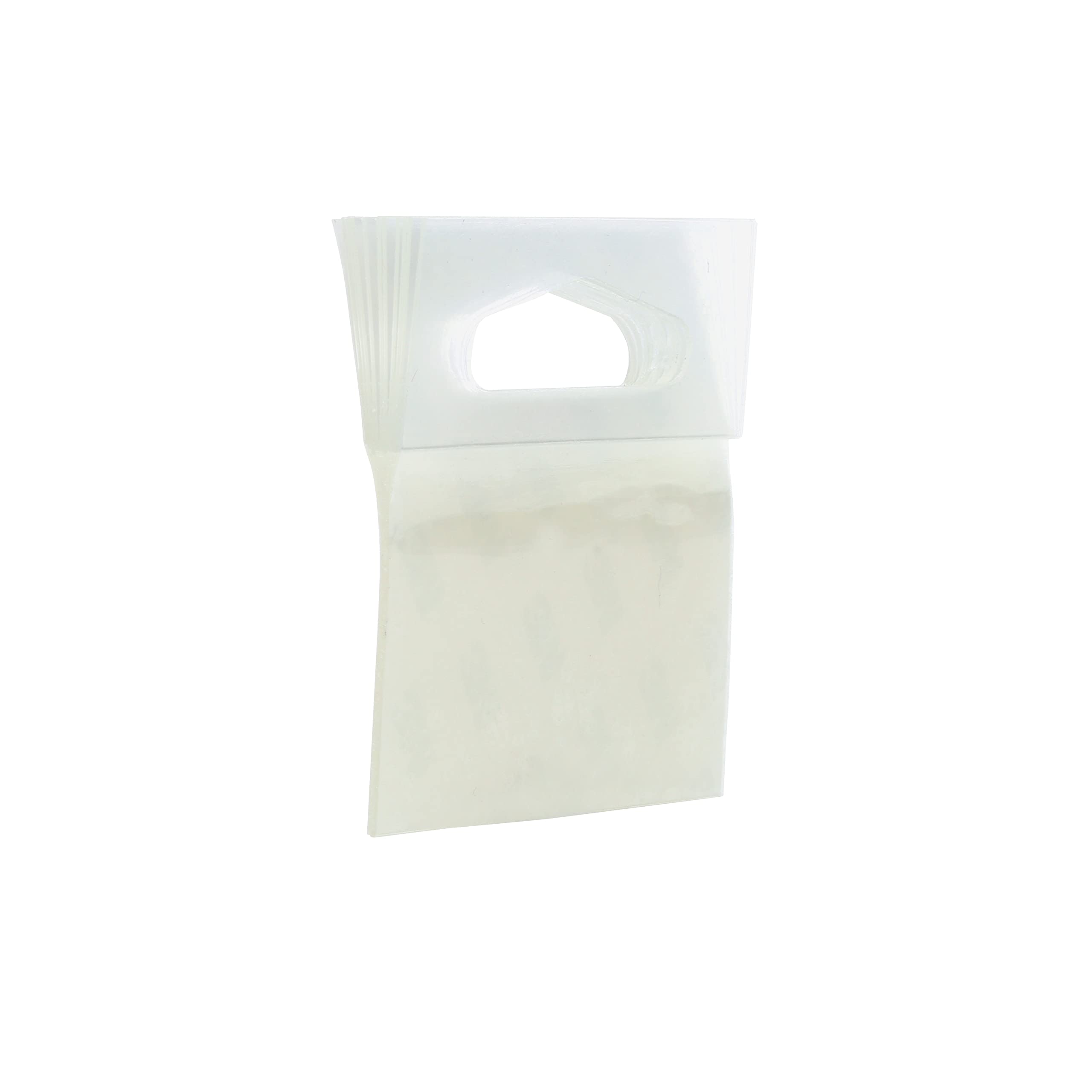 3M Hang Tab 1075, Clear, 2 in x 2 in, 500 per case (10 tabs/pad 50 Pads/Pack)