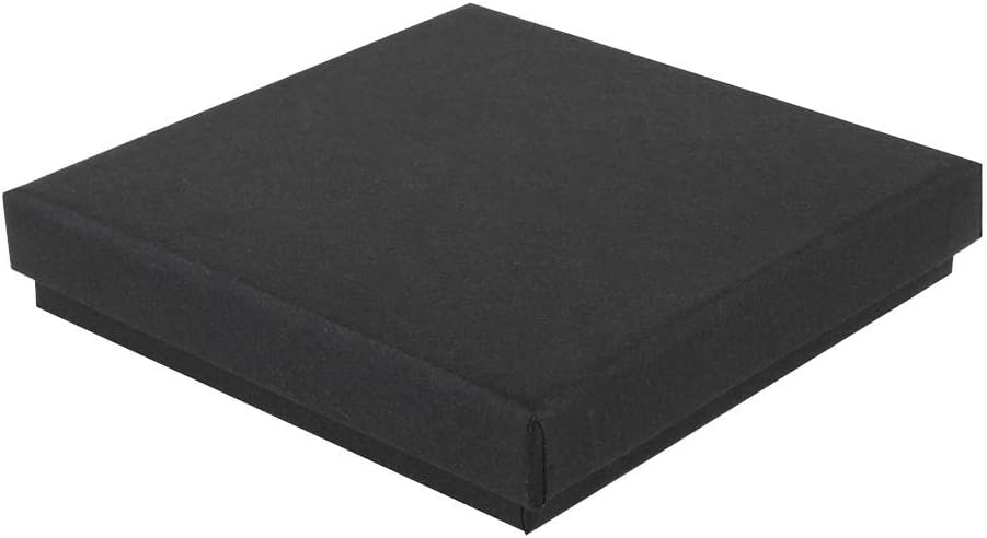 Packaging World 12 Eco-friendly Jewellery Bracelet/Pendant/Earrings Boxes (90x90x18mm) Black