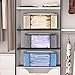 senbowe Large Foldable Clothes Storage Bags, [4 Pack] Collapsible Storage Bag Organizers, Large Clear Window, Handles, Zippers,for Clothes, Blankets, Closets, Dorm, Bedrooms - (21.7 x 15.7 x 9.8”)