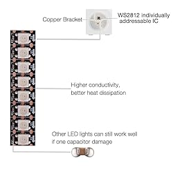 KWMSTPLT WS2812B RGB LED Strip, Individually