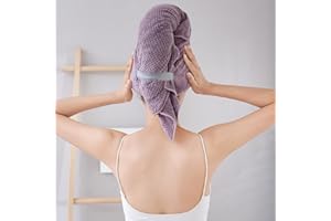 1 PC Unisex Purple Pineapple Check Pattern Hair Drying Towel, Quick-Dry Microfiber Absorbent Head Wrap Ideal for Shower, Gym,