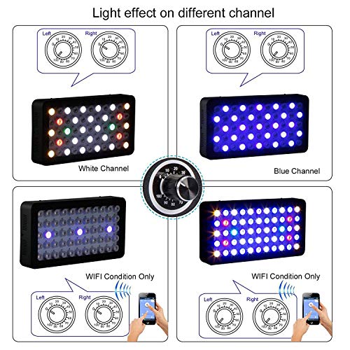 Roleadro Reef Led Light WiFi & Manual Control 165W, Aquarium Lighting LED Aquarium Light Full Spectrum for Reef Coral Fish