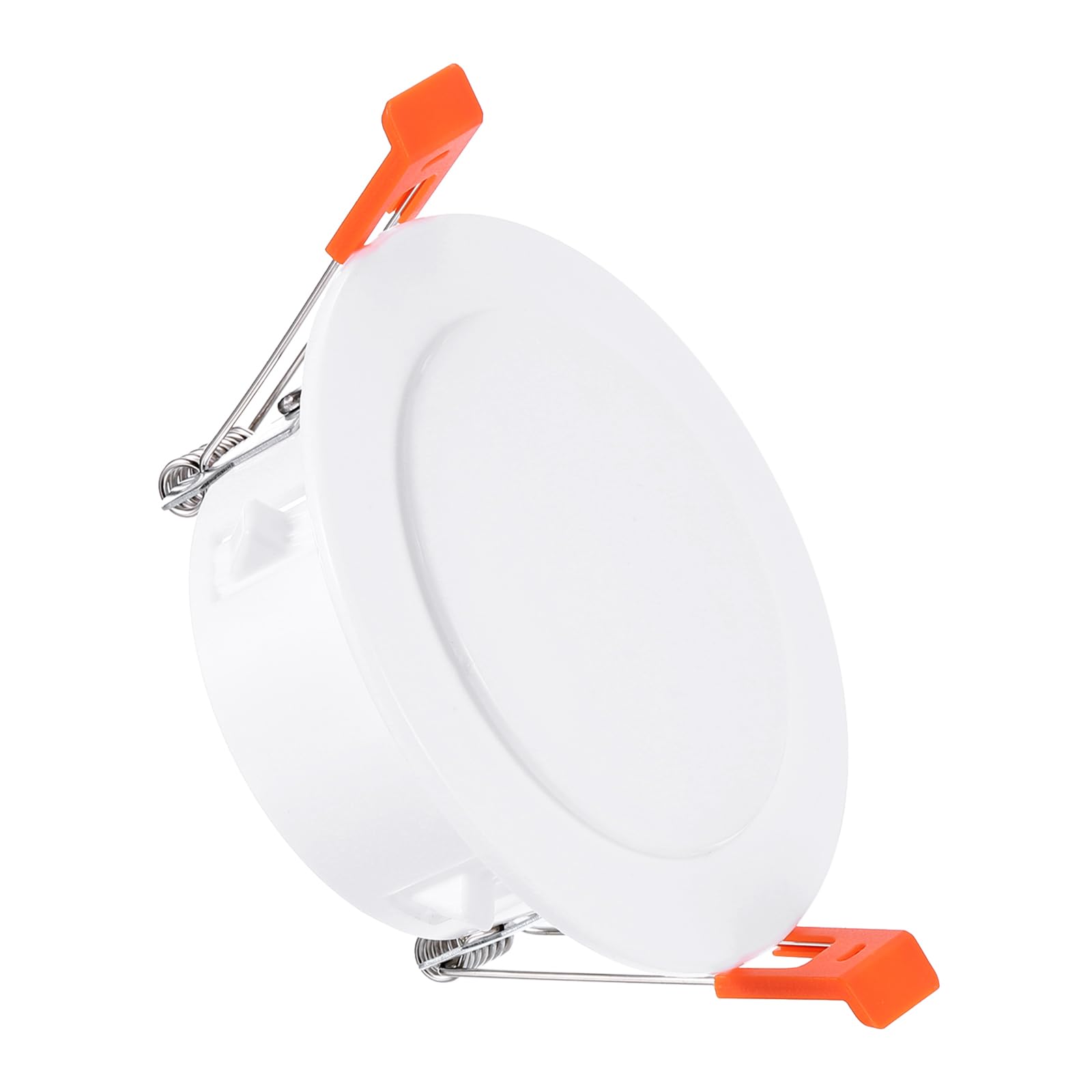 PATIKIL 3.9" Spring Ceiling Cover Plate, Recessed Light Trim Wall Mount Downlight Hole Cap Decorative Panel with Buckle Suitable for 3.1-3.5inch Round Hole Glass Ceiling Openings, White