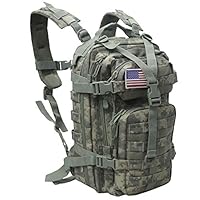 Small 30L Rucksack Pack for Outdoors, Hiking, Camping, Trekking, Bug Out Bag, Travel, Military & Tactical Army Molle Assault Backpack With US Flag Patch