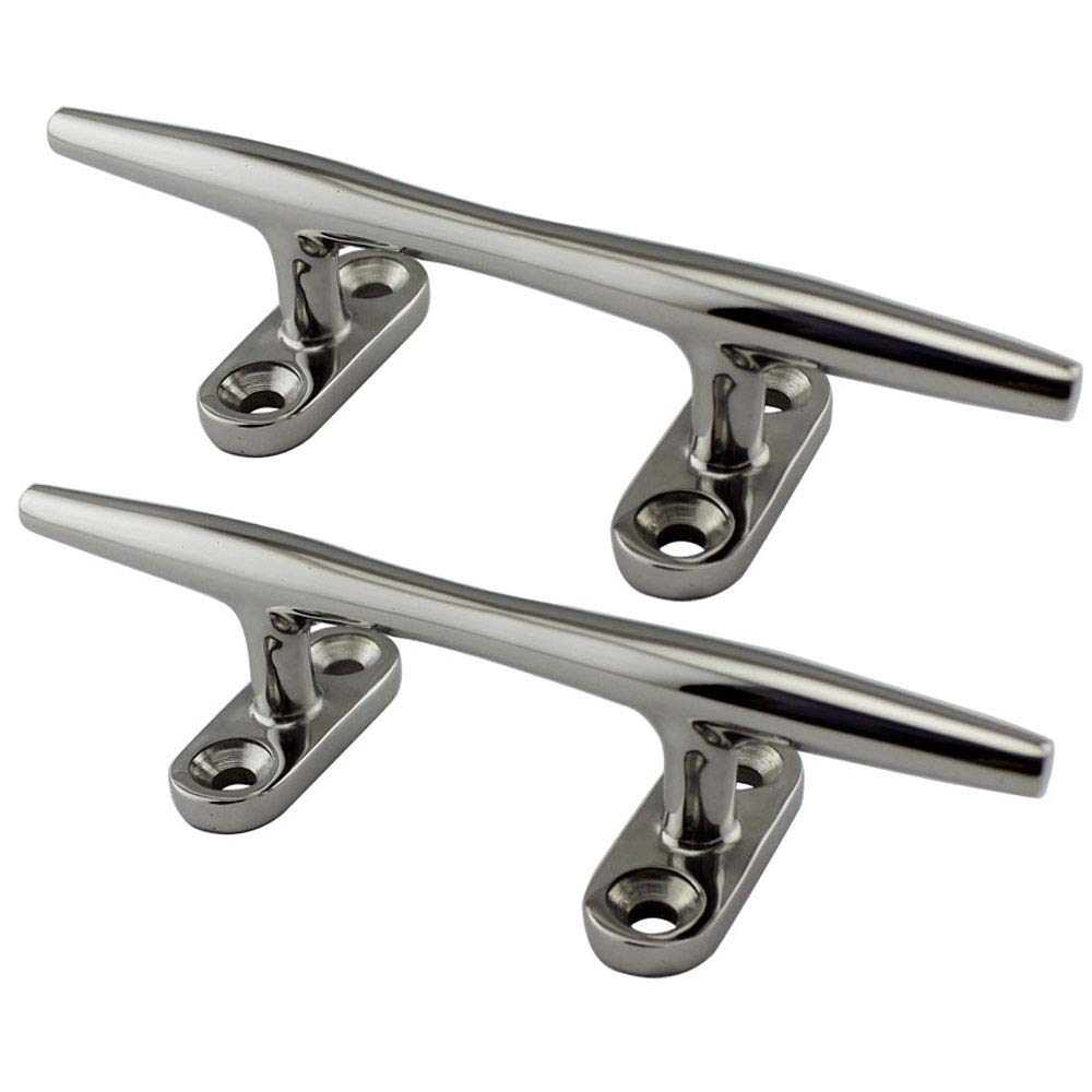 POFET 2 Pcs 4 inch-100mm 316 Stainless Steel Heavy Duty Boat Hollow Base Cleat for Marine Yacht