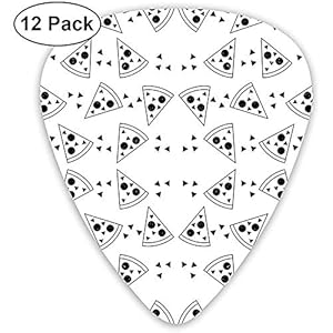 12 Pack Geo Memphis Pizza Stof Gitaar Picks Complete Gift Set voor Gitarist