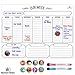 HomeN'Stars Magnetic Weekly Calendar Whiteboard / Multi Purpose Planner for Fridge / Week White Board for Refrigerator 16” x 12” Bonus 10 Magnetic Icons and 2 Markers