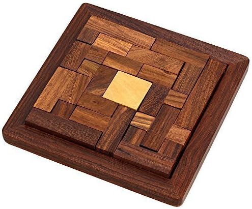 Wigano Wooden 3D Wooden Jigsaw Puzzle - Wooden Toys/Games for Kids Puzzles Pedagogical Board Brain Teaser Games (6.5X6.5)