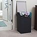 Household Essentials Black 5616-1 Collapsible Single Laundry Hamper with Magnetic Lid