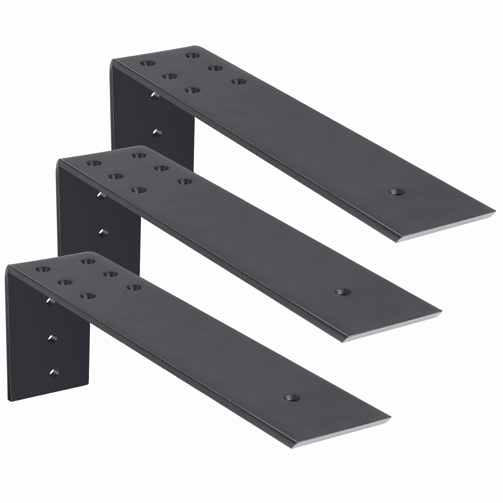 Photo 1 of WEKIS 16 Inch Countertop Support Bracket, 3 Pack Solid Iron Steel Heavy Duty Hidden Floating L Shelf Brackets1/4 Inch Thick, Shelving Support Metal Hardware for Mantel Granite Countertop