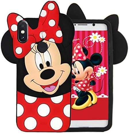 HD BRO Cute Cartoon Minnie Mouse Girly Soft Silicone and Rubber Back Case Cover for REDMI Note 6 PRO