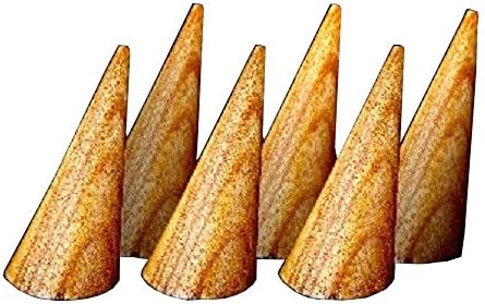 Natural Tone Wooden Ring Display Cones, Set of Six, 2 3/4 Inch