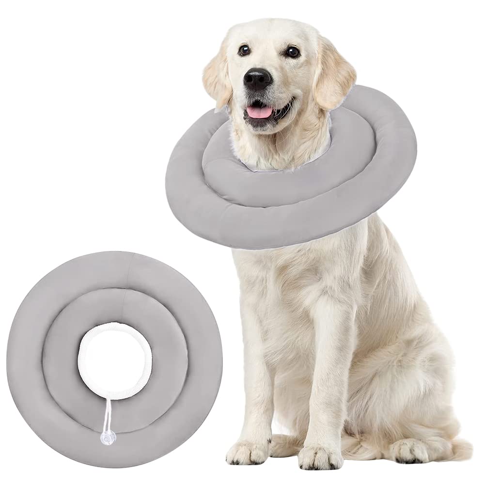 Pet Recovery Collar - Adjustable Cone Collar for Small, Medium & Large Dogs - Protects Post-Surgery Wounds - Soft, Comfy & Padded