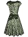 SeSe Code Women's Cap Sleeve Cross V Neck Casual Velvet Wrap Dress