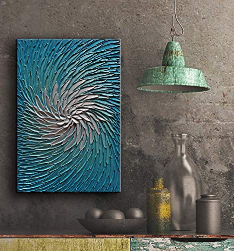 YaSheng Kunst Ölgemälde – Handbemalt, 60x120 Cm, Weiß Blumen Landschaft, Fertig Zum Aufhängen