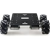 Professional 80mm Mecanum Wheel Car Chassis MC200 for Arduino / Raspberry pi / Micobit, Remote Control 4WD Metal Smart Robot Car Chassis Kit Omnidirectional Wheel with DC TT Motor DIY AI RoS STEAM
