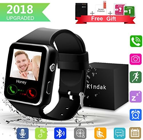 Bluetooth Smart Watch with Camera TouchScreen, Unlocked iPhone Smartwatch SIM Card Slot Watches, Waterproof Sports Smart Wrist Band Watch Compatible with Android Phones IOS Samsung for Kids Men Women