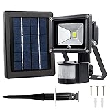 LTE 10W Solar Motion Sensor Light, 60W Halogen Lights Equivalent, 750 Lumen, Daylight White, IP65 Waterproof, Wall Lights, Solar Security Light, Outdoor Floodlight, PIR Light