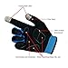 KUPEERS Cycling Gloves Touch Screen Cycling Gloves Road Racing Bicycle Gloves Windproof Cycling Gel Pad Riding Gloves Velcro Design Unisex Cycling Gloves(Black&Blue)