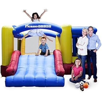 Amazon Com Castle Inflatable Bounce House W Slide 12 X 9 - picassotiles upgrade version kc102 12x10 foot inflatable bouncer jumping bouncing house jump slide dunk playhouse w basketball rim 4 sports balls