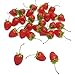 J-Rijzen 30pcs Fake Fruit Artificial Strawberries Lifelike Simulation Small Red Strawberry Set for Home Kitchen Shop Supermarket Decoration Or Props