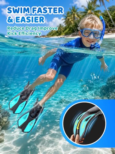Pinne Snorkeling Pinne Nuoto Piscina per 32-36 | 37-41 | 42-47 | Leggere e Confortevoli | Design Morbido | Regolazione Tallone Aperto | Unisex | Per Uso Acquatico Piscina Mare
