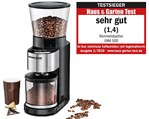 ROMMELSBACHER Kaffeemühle EKM 500 - Kegelmahlwerk, Präzisions-Waage, Halterung für Siebträger, Mahlgrad in 39 Stufen, 5… – Bild 3