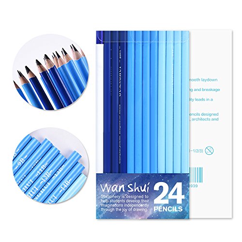 24 Sketch Pencils - Professional Art Sketching Pencils Travel Set Artists Drawing Kit Graphite & Charcoal Pencils For Adults & Kids Sketching Drawing Shading - Thumbnail 5