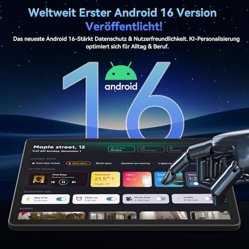TABWEE Gemini AI 3.0 Tablet 11 Inch Android 16 with Pen and Keyboard, 24GB RAM + 128GB ROM (2TB TF), FHD IPS 120Hz Display, 8000mAh Battery, 13MP Camera, 5G WiFi/BT 5.0, PC Mode for Study & Work