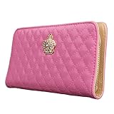 OURBAG Women Clutch Wallet Elegant Crown Lady Long Purse Leather Wallet