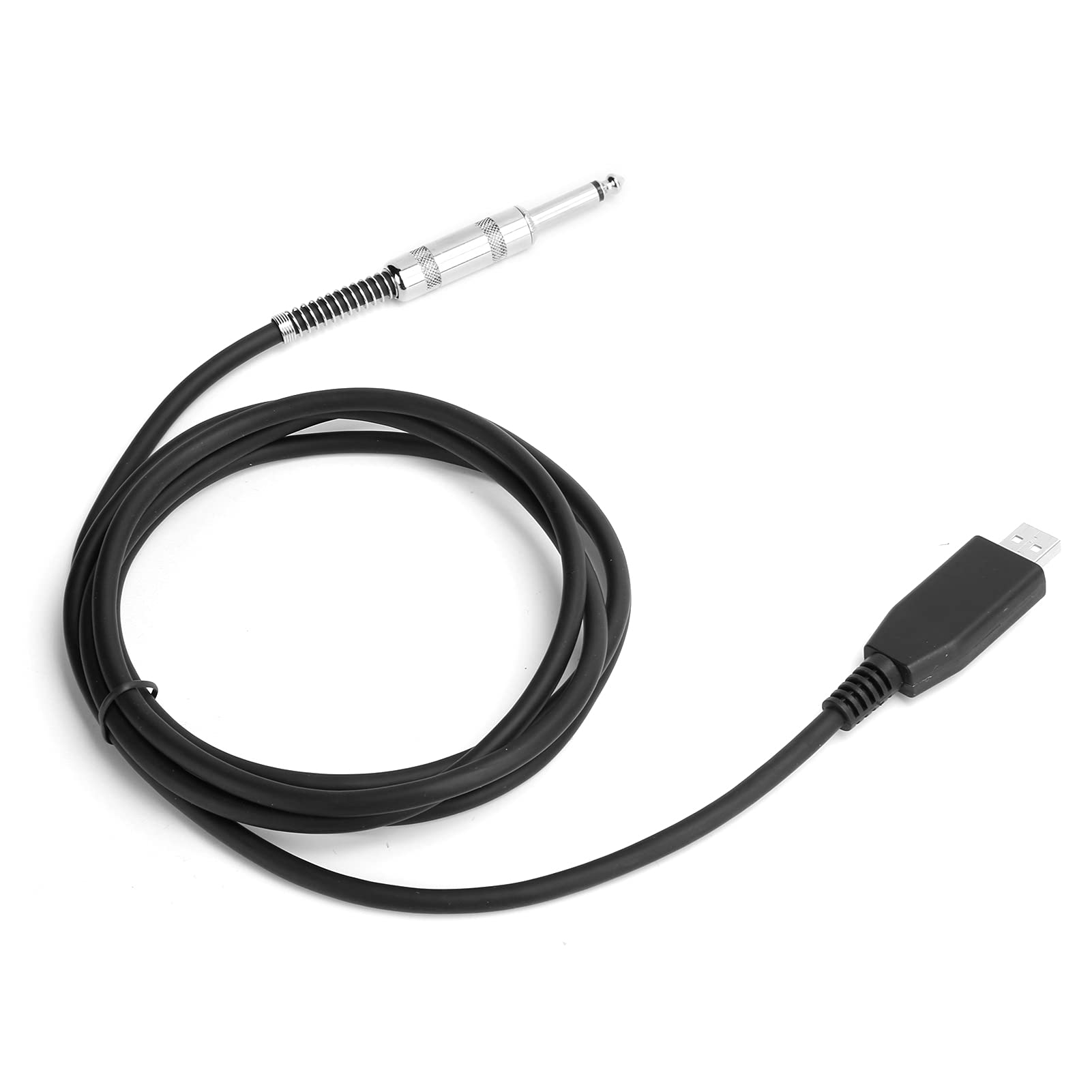 USB Guitar Cable, USB Male to 6.35mm 1/4 Inch Jack Connector Cord, USB Male to 6.35mm Mono Jack Connector Cord Guitar Base to PC Recording Cable (#1)