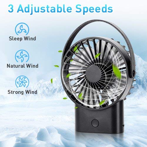 Mini Handheld Fan - Super Quiet, Up to 10 Hours, Portable Fan, Desk Desktop Table Cooling Fan with USB Rechargeable Electric Fan for Car Office Room Outdoor Household Traveling