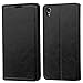 Alcatel OneTouch Idol 3 (5.5) Case, JoJoGoldStar Bicast PU Leather Folio Wallet with Card Slots and Kickstand, Comes with Stylus Pen and Screen Protector - Black