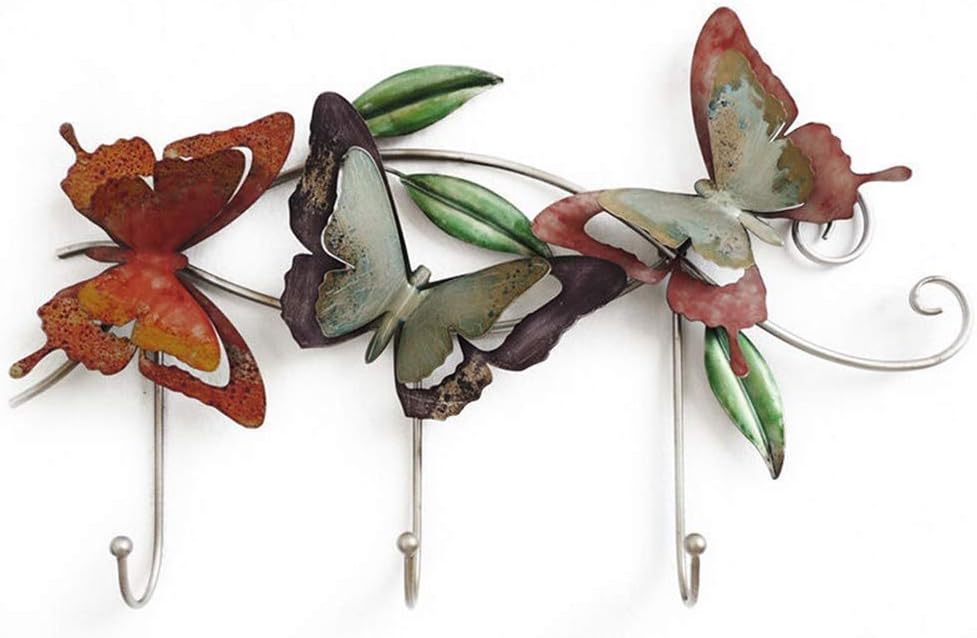 GFF Creative Hook Wall Hanging Hook Wrought Iron Hanger Bedroom Porch Coat Hook Load Bearing Hook Butterfly Hook