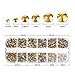 TecUnite 1728 Pieces Crystals Nail Art Rhinestones Round Beads Flatback Glass Charms Gems Stones and 2 Pieces Tweezers with Storage Organizer Box, SS3 6 10 12 16 20, 288 Pieces Each Size (Bronze)