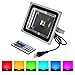 eTopLighting RGB LED Flood Changing Light, Outdoor Waterproof Remote Control Flood W/Cord and Plug APL1193, 30 Watt