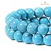 BEADNOVA 8mm Blue Turquoise Gemstone Round Loose Beads for Jewelry Making (45-48pcs)