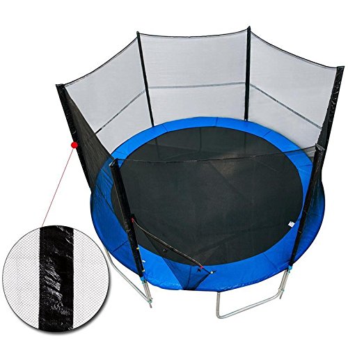 Pesters Heavy Duty 12FT Trampoline Enclosure Safety Net, 6 Poles Trampoline Replacement Safety Net with UV Resistant, Trampoline and Poles Not Included (US STOCK) (12FT)